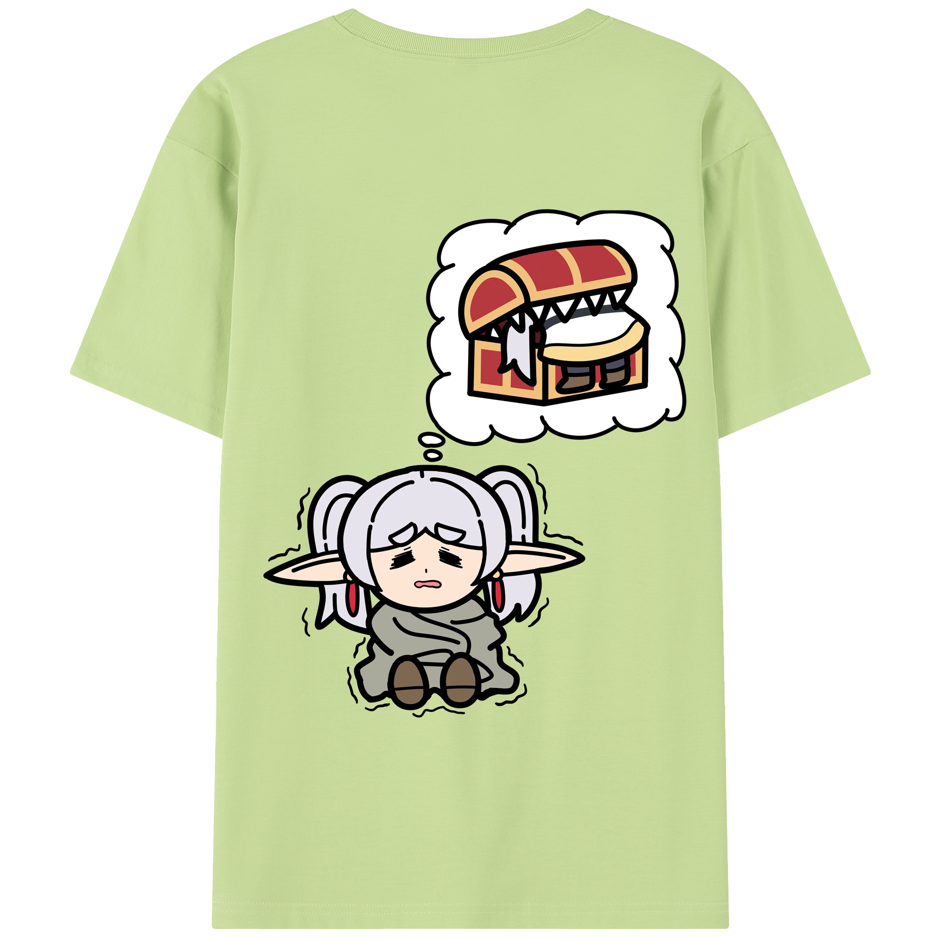 （画像用） 葬送のフリーレン Frieren 綿100％半袖Tシャツ（背面プリント）